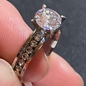 Silver CZ engagement ring